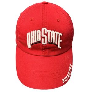 Ohio State Buckeyes Mens Red Adjustable Hat Fan1 Embroidered Cap OSU Lot of 2